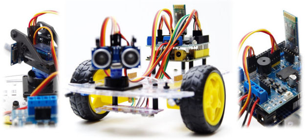 Obstacle avoiding vehicle driven using Arduino, Python and Robo-Tx.